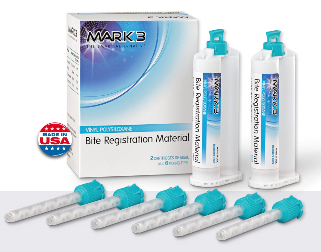 Mark3 VPS Bite Registration Impression Material – Fast Set – 1-8 Cartridges Or HP Tips – 0218 – Exp 12/2027