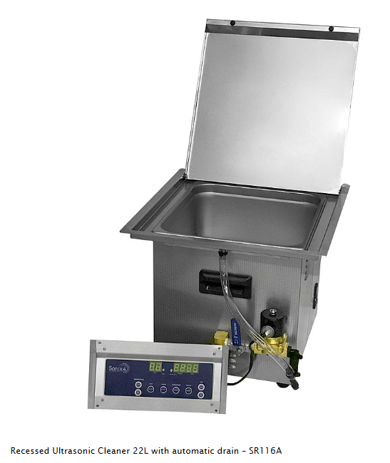 SR116AP Recessed Ultrasonic Cleaner 22L With Touchpad & Pump Drain