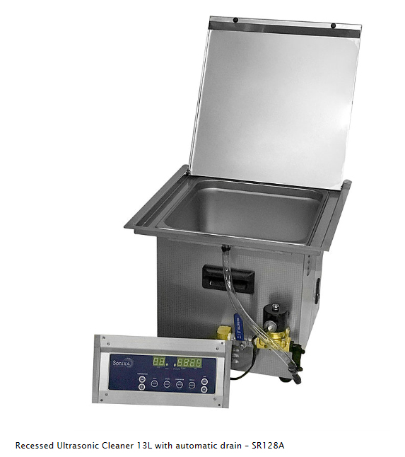 SR128AP Recessed Ultrasonic Cleaner With Touch Pad & Pump Drain